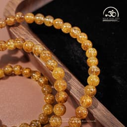 Ngọc Đan Tâm - Chuỗi Vòng Tay Thạch Anh Tóc Nâu 6mm 7A - Mệnh Thổ & Mệnh Kim 7