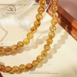 Ngọc Đan Tâm - Chuỗi Vòng Tay Thạch Anh Tóc Nâu 6mm 7A - Mệnh Thổ & Mệnh Kim 8