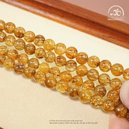 Ngọc Đan Tâm - Chuỗi Vòng Tay Thạch Anh Tóc Nâu 6mm 7A - Mệnh Thổ & Mệnh Kim 9