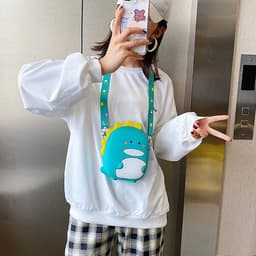 [Lớn, vừa điện thoại] Túi xách đeo chéo silicon hình khủng long dino, thời trang dễ thương bì lì xì 7