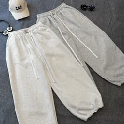 Quần dài ống rộng trơn ver2 nam nữ nỉ ép 2 da phong cách unisex 6