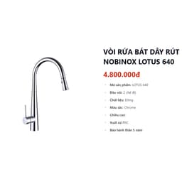 CHẬU RỬA BÁT 1 HỐ NOBINOX ROSA NN974DT 7