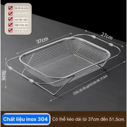 Rổ Rửa Rau Củ Quả Bằng Thép Không Gỉ Có Thể Thu Gọn, Giá Úp Chén Đĩa Ráo Nước Tiện Dụng Cho Bồn Rửa 7
