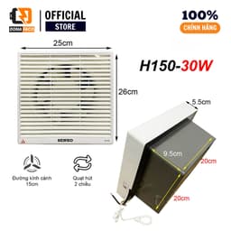 Quạt hút tường Senko H150 khoét lỗ 20x20cm công xuất 30W chính hãng bảo hành 2 năm 2