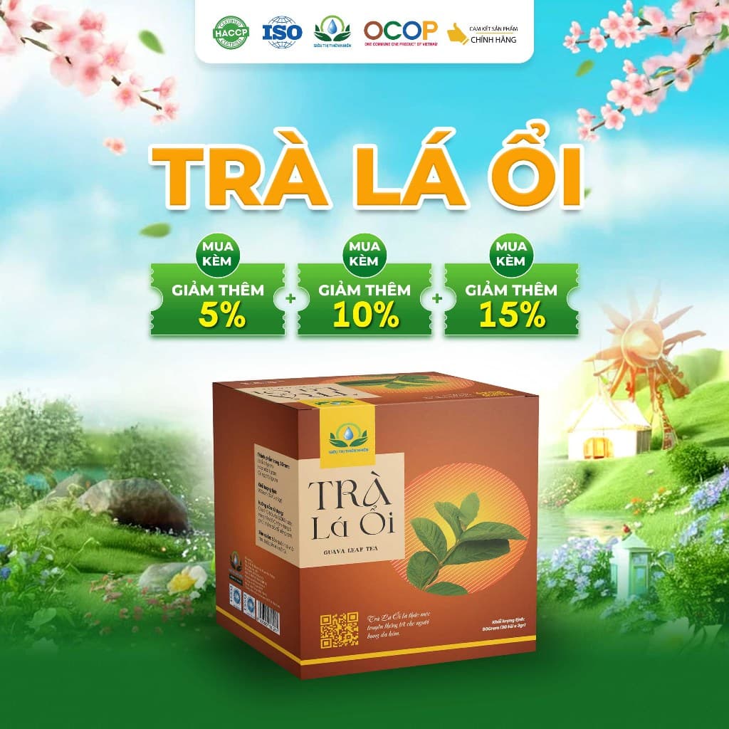 2 Hộp Trà Lá Ổi Cỏ Ngọt Thanh Mát Cho Ngày Mới Thư Thái Hộp 30 Túi Lọc 90gram