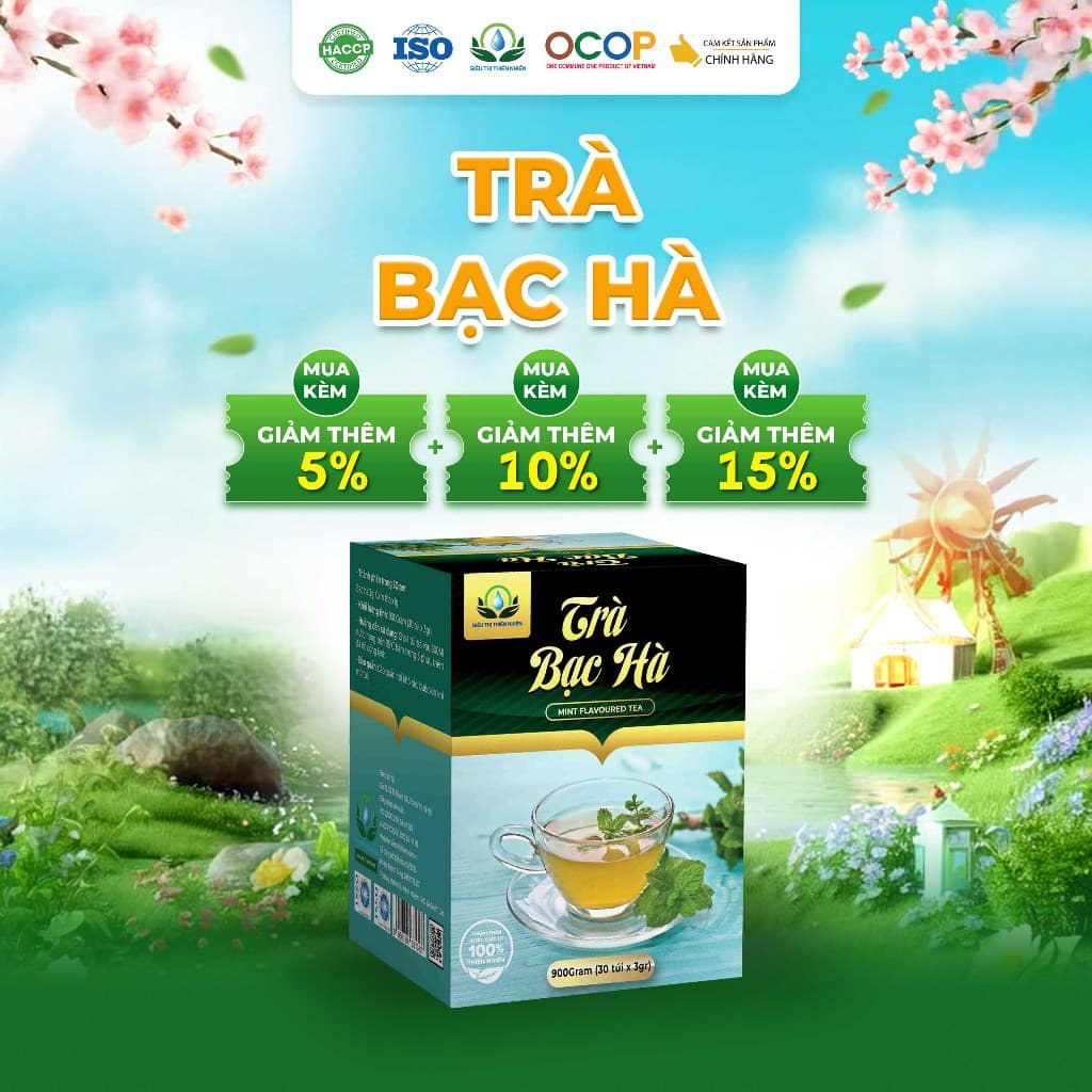 Hộp 30 Túi  Lọc Trà Lá Bạc Hà  - Siêu Thị Thiên Nhiên
