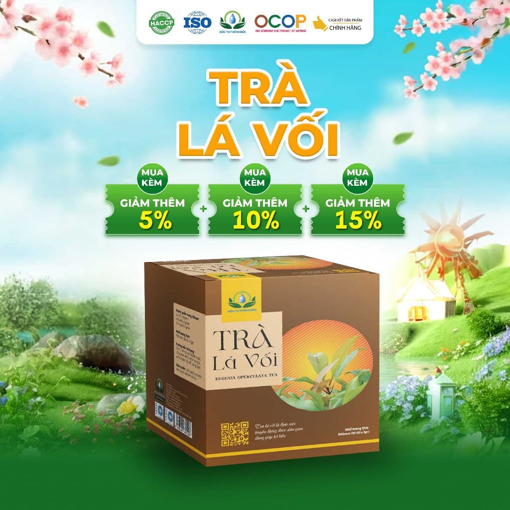 Trà Lá Vối Cỏ Ngọt Hộp 30 Túi Lọc Siêu Thị Thiên Nhiên Thảo Mộc