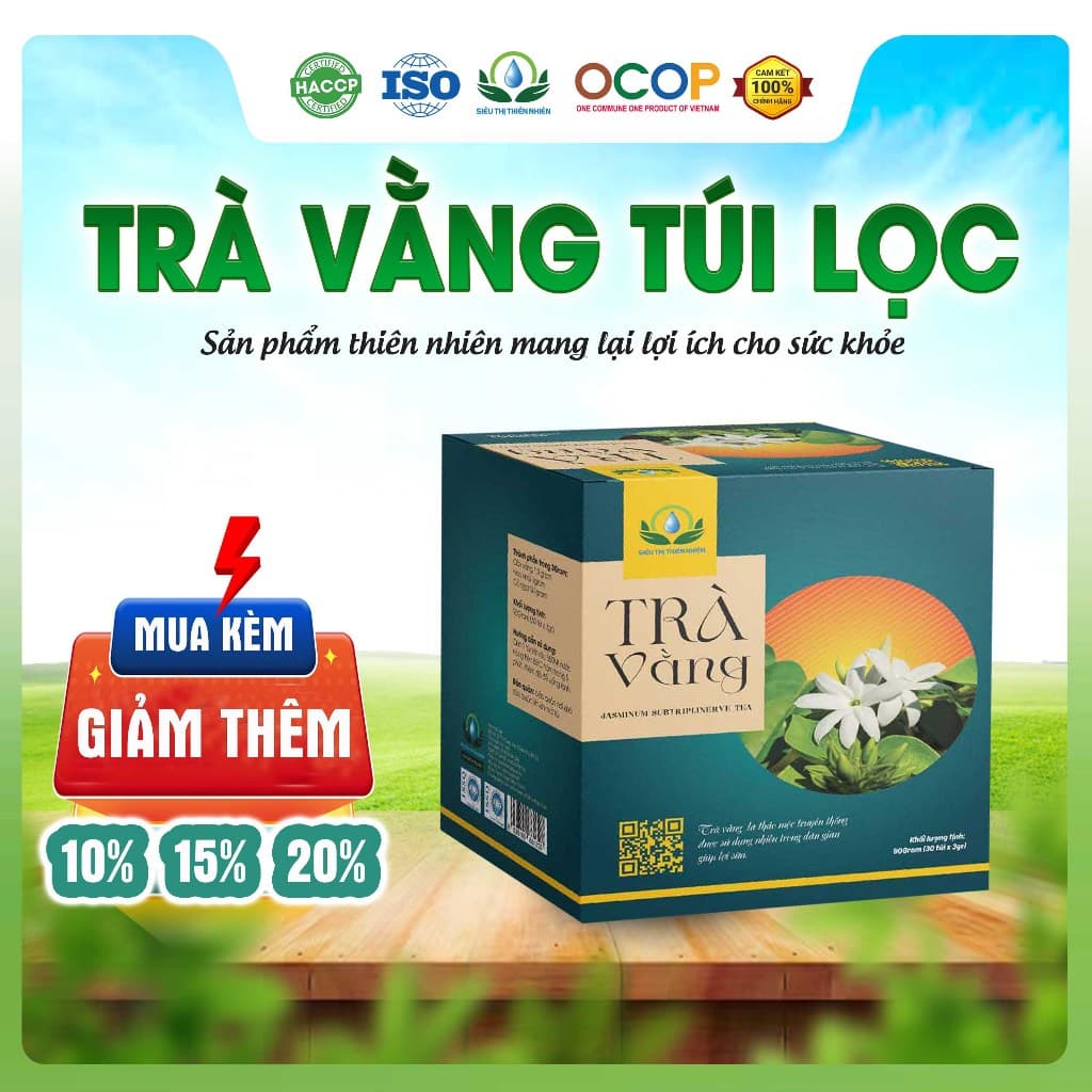 Trà Vằng Hộp 30 Túi Lọc Siêu Thị Thiên Nhiên