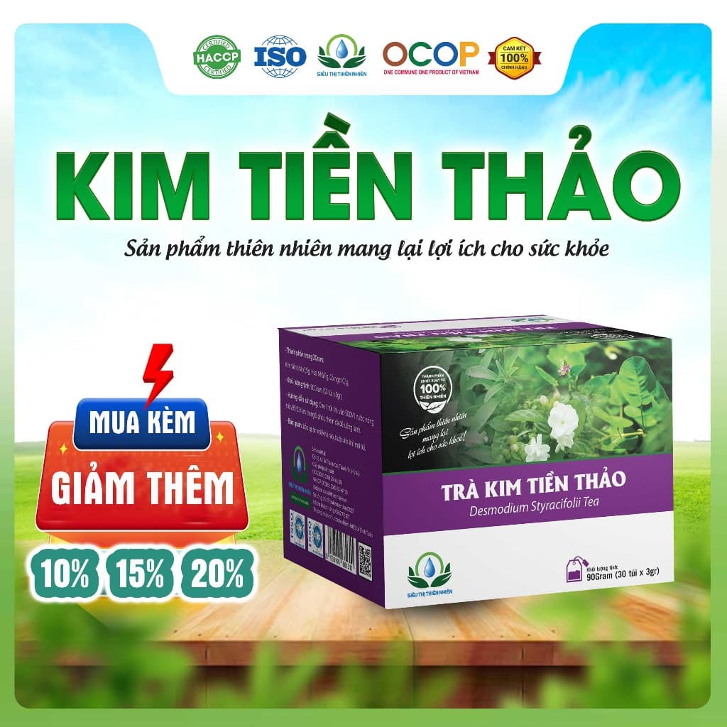 Trà Kim Tiền Thảo Mix Cỏ Ngọt Thơm Ngon Dễ Uống Thanh Mát Cho Ngày Thư Thái Hộp 30 Túi Lọc
