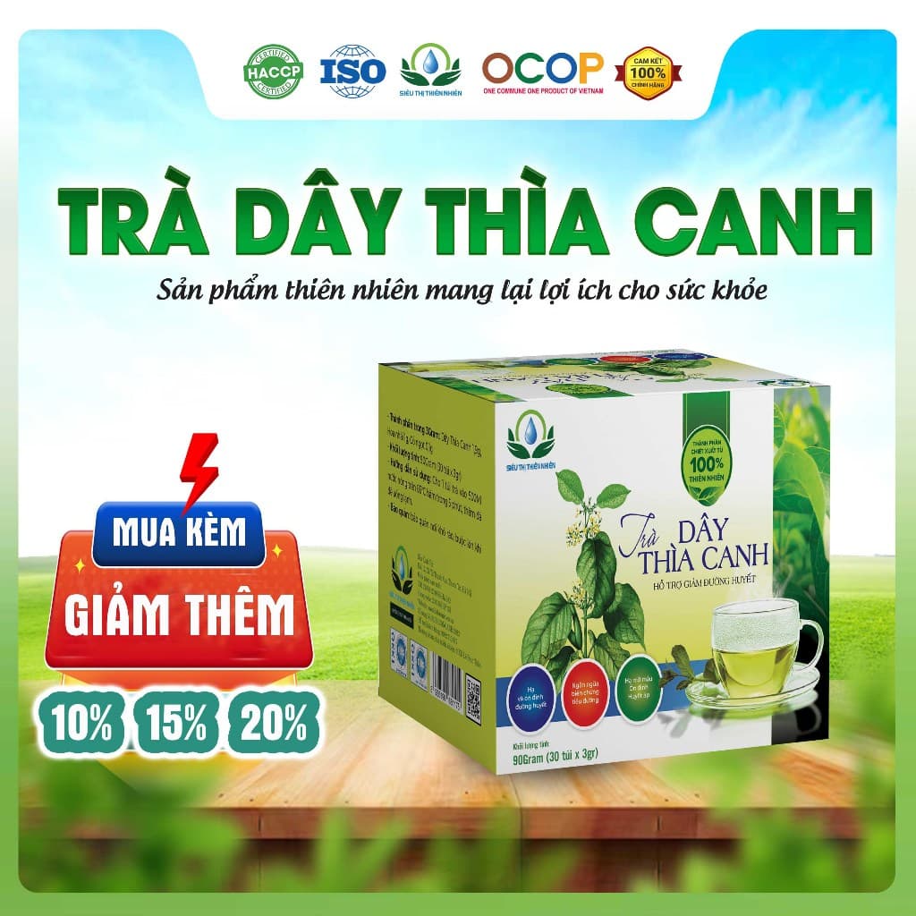 Trà Dây Thìa Canh Hộp 30 Gói Túi Lọc Siêu Thị Thiên Nhiên