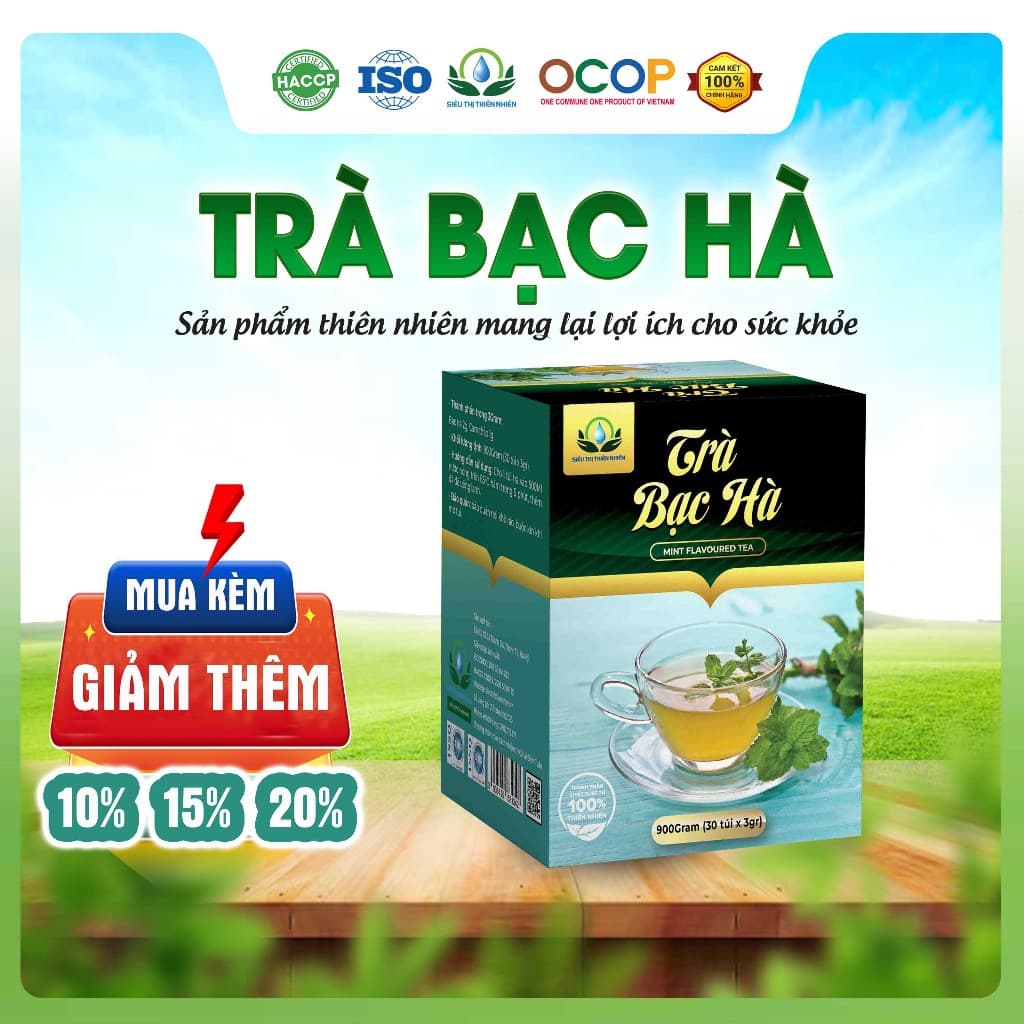 Trà Lá Bạc Hà Cam Thảo Hộp 30 Túi Lọc Siêu Thị Thiên Nhiên