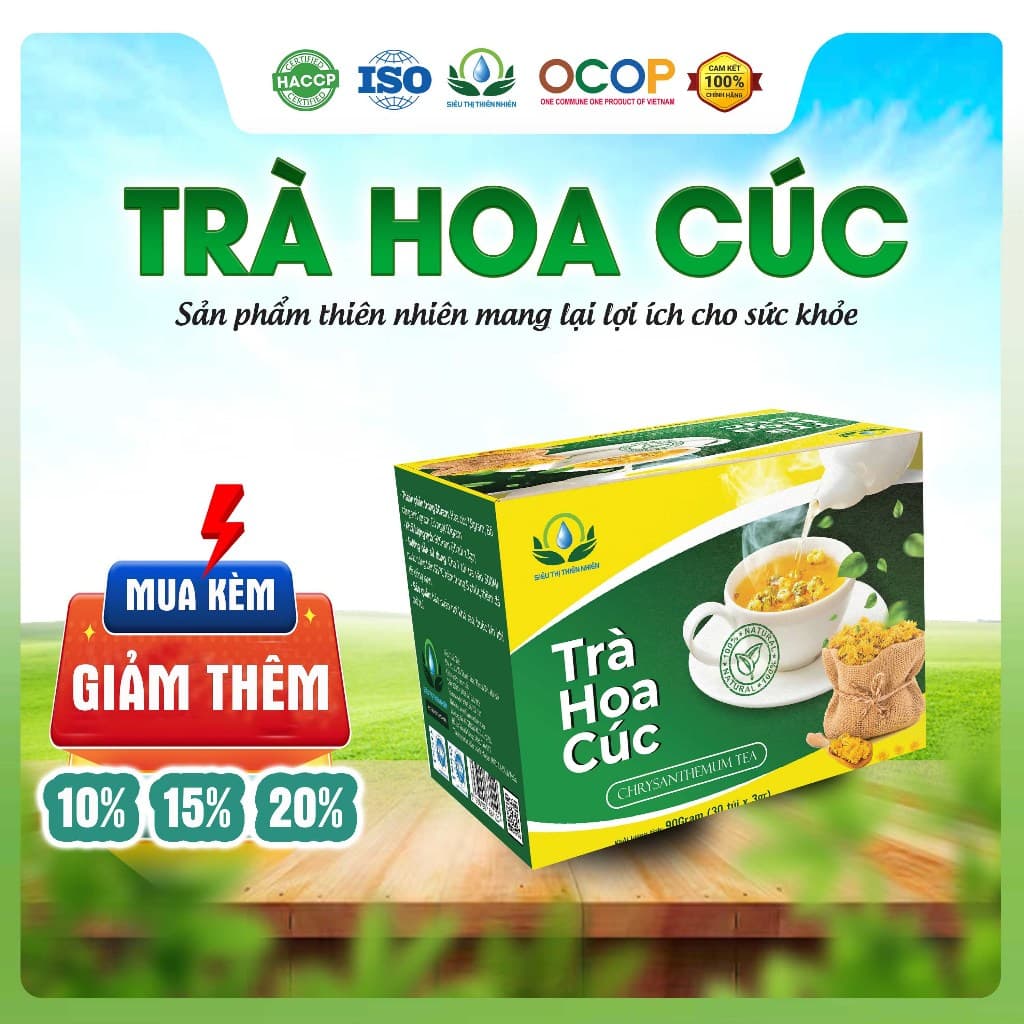 Trà Hoa Cúc Mix Cỏ Ngọt Thơm Ngon Dễ Uống Thanh Mát Cho Ngày Thư Thái Hộp 30 Túi Lọc