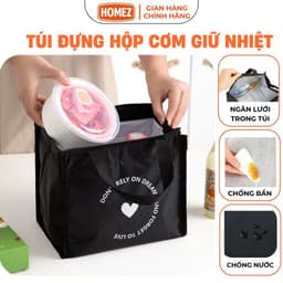 Túi đựng hộp cơm giữ nhiệt chống nước Túi đựng cơm văn phòng đa năng dễ dàng vệ sinh Homez TC91 1
