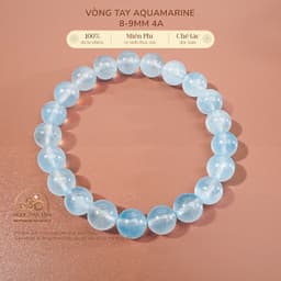 Ngọc Đan Tâm - Vòng Tay Aquamarine 8-9mm 4A - Mệnh Thuỷ & Mệnh Mộc 1