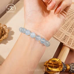 Ngọc Đan Tâm - Vòng Tay Aquamarine 8-9mm 4A - Mệnh Thuỷ & Mệnh Mộc 3