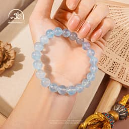 Ngọc Đan Tâm - Vòng Tay Aquamarine 8-9mm 4A - Mệnh Thuỷ & Mệnh Mộc 4