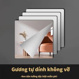 Gương treo tường cao cấp, kích thước 20×20, 30×30, 40×40cm, kèm theo miếng dán, khó vỡ. 1