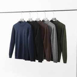 Áo Len Nam JUMPER SHIRT TORANO trơn cổ trụ thêu logo ngực, phom trẻ trung không ôm body, giữ ấm tốt GWTE824 2