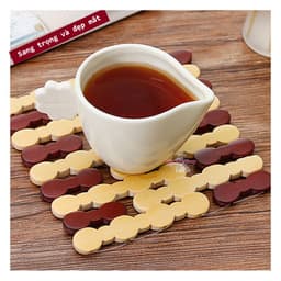 Miếng Lót Cách Nhiệt , Lót Nồi Xoong Chảo Cốc Bát  ,Làm Từ Gỗ Trúc Tự Nhiên, Sang Trọng 5