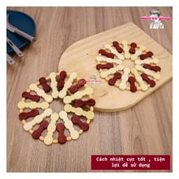 Miếng Lót Cách Nhiệt , Lót Nồi Xoong Chảo Cốc Bát  ,Làm Từ Gỗ Trúc Tự Nhiên, Sang Trọng 6