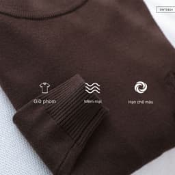 Áo Len Nam JUMPER SHIRT TORANO trơn cổ trụ thêu logo ngực, phom trẻ trung không ôm body, giữ ấm tốt GWTE824 8