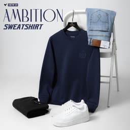 Áo nỉ MBITION SWEATSHIRT TORANO trơn thêu logo ngực ấm áp, năng động GWTW827 1