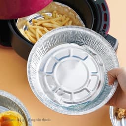 Khay Giấy Bạc Lót Nồi Chiên Không Dầu Đường Kính 22cm Khay Đựng Thực Phẩm Tiện Lợi 8