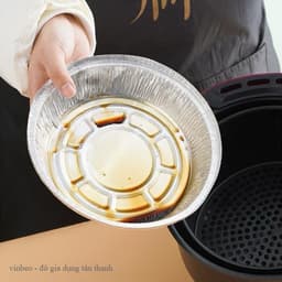 Khay Giấy Bạc Lót Nồi Chiên Không Dầu Đường Kính 22cm Khay Đựng Thực Phẩm Tiện Lợi 3