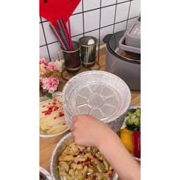 Khay Giấy Bạc Lót Nồi Chiên Không Dầu Đường Kính 22cm Khay Đựng Thực Phẩm Tiện Lợi 7