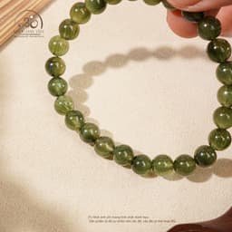 Ngọc Đan Tâm - Vòng Tay Thạch Anh Tóc Xanh Đồng Trục Mây 7mm - Mệnh Mộc & Mệnh Hoả 5