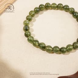 Ngọc Đan Tâm - Vòng Tay Thạch Anh Tóc Xanh Đồng Trục Mây 7mm - Mệnh Mộc & Mệnh Hoả 3