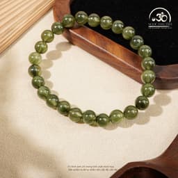 Ngọc Đan Tâm - Vòng Tay Thạch Anh Tóc Xanh Đồng Trục Mây 7mm - Mệnh Mộc & Mệnh Hoả 4