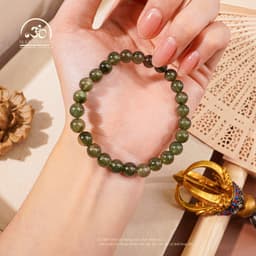 Ngọc Đan Tâm - Vòng Tay Thạch Anh Tóc Xanh Đồng Trục Mây 7mm - Mệnh Mộc & Mệnh Hoả 8