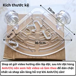 Kệ góc nhà tắm có cốc hút bám tường chắc chắn sử dụng đựng đồ đa năng nhà tắm nhà bếp 3