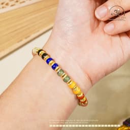 Ngọc Đan Tâm - Vòng Tay Đá Ngũ Sắc Viền Pha Lê - Đa Mệnh 8