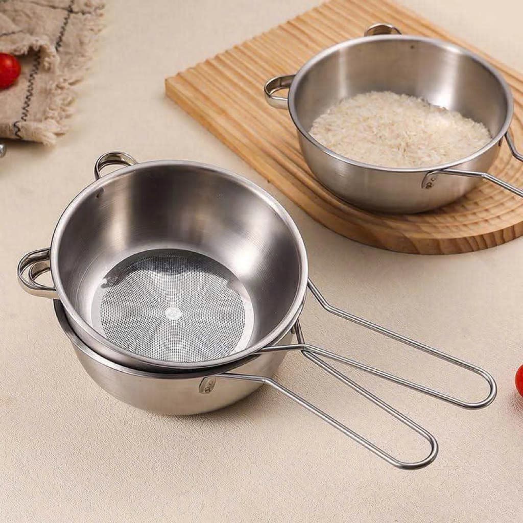 dụng cụ lọc nhà bếp bằng thép khônh gỉ có tay cầm VINBEO