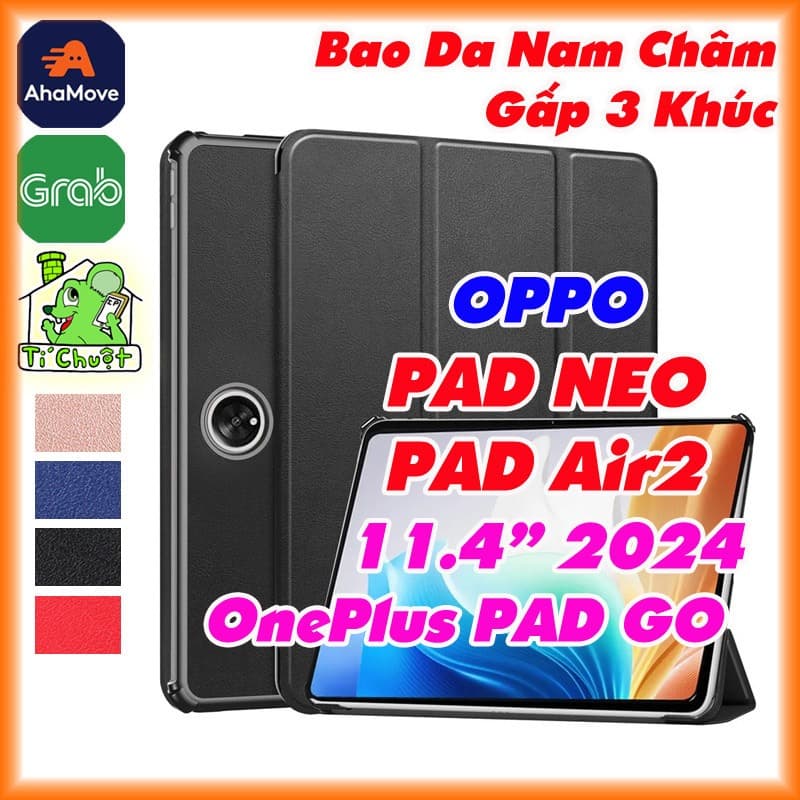 [Ảnh Thật] Bao Da MTB OPPO PAD NEO 11.4/ PAD AIR 2/ OnePlus PAD GO 11.4" 2024 Gấp 3 Khúc Ốp Lưng Cứng Có Nam Châm