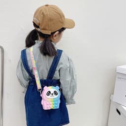 [Mới] Túi xách silicon đeo chéo hình gấu trúc cho bé thời trang đựng bao bì lì xì, mỹ phẩm 7