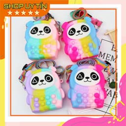 [Mới] Túi xách silicon đeo chéo hình gấu trúc cho bé thời trang đựng bao bì lì xì, mỹ phẩm 1