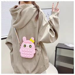 Túi xách silicon đeo chéo hình thỏ mắt sao bong bóng pop it thời trang đựng đựng bao bì lì xì 3