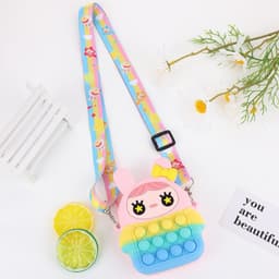 Túi xách silicon đeo chéo hình thỏ mắt sao bong bóng pop it thời trang đựng đựng bao bì lì xì 6