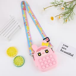 Túi xách silicon đeo chéo hình thỏ mắt sao bong bóng pop it thời trang đựng đựng bao bì lì xì 7