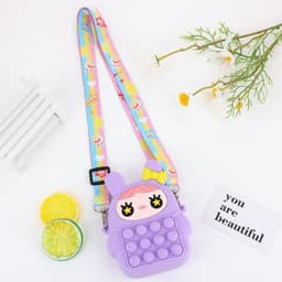 Túi xách silicon đeo chéo hình thỏ mắt sao bong bóng pop it thời trang đựng đựng bao bì lì xì 8