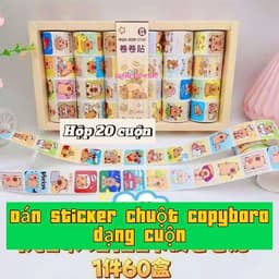 Hộp 20 Cuộn Dán Sticker Hình Chuột Capybara Dễ Thương 1