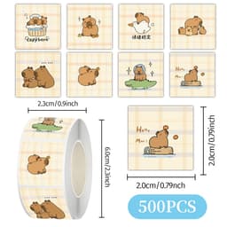 Hộp 20 Cuộn Dán Sticker Hình Chuột Capybara Dễ Thương 3