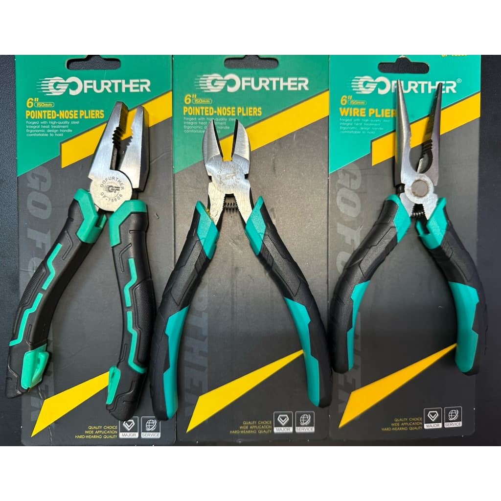 Kìm điện -Kìm cắt -Kìm nhọn.Bộ 3 kìm xanh gf 6'' và 8'' thiết kế chắc chắn bền đẹp tiện dụng