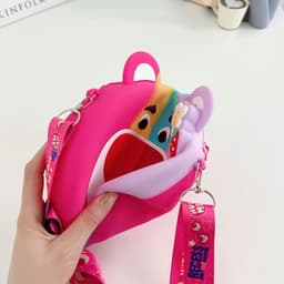 Túi xách đeo chéo silicon hình gấu dâu lotso, thời trang dễ thương bạn gái đựng mỹ phẩm, điện thoại 9