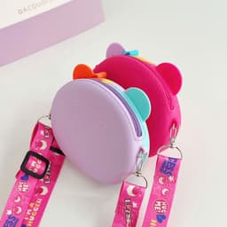 Túi xách đeo chéo silicon hình gấu dâu lotso, thời trang dễ thương bé gái đựng mỹ phẩm, túi tỏi 2