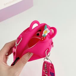Túi xách đeo chéo silicon hình gấu dâu lotso, thời trang dễ thương bé gái đựng mỹ phẩm, túi tỏi 3