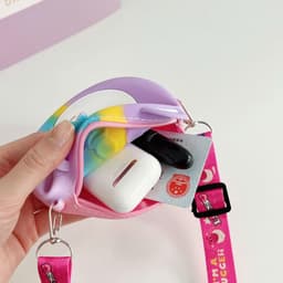 Túi xách đeo chéo silicon hình gấu dâu lotso, thời trang dễ thương bé gái đựng mỹ phẩm, túi tỏi 7